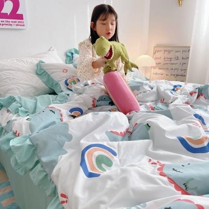 91家纺网 家纺一手货源 找家纺 总顾里家纺 2022新款ins韩系治 愈小清新水洗棉夏被套件