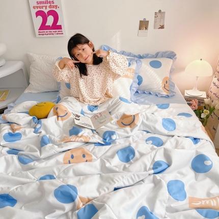 91家纺网 家纺一手货源 找家纺 总顾里家纺 2022新款ins韩系治 愈小清新水洗棉夏被套件