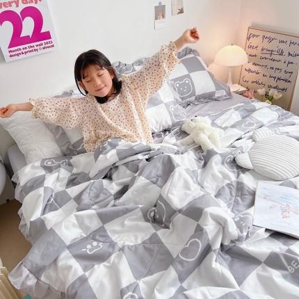 91家纺网 家纺一手货源 找家纺 总顾里家纺 2022新款ins韩系治 愈小清新水洗棉夏被套件