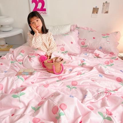 91家纺网 家纺一手货源 找家纺 总顾里家纺 2022新款ins韩系治 愈小清新水洗棉夏被套件