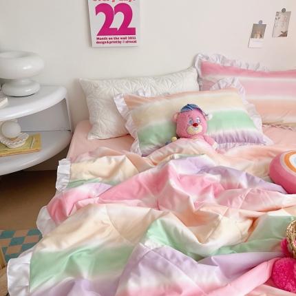 91家纺网 家纺一手货源 找家纺 总顾里家纺 2022新款ins韩系治 愈小清新水洗棉夏被套件