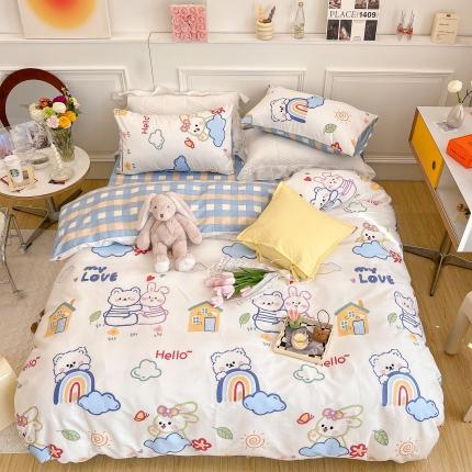 91家纺网 家纺一手货源 找家纺 （总）顾里家纺 2022新款ins韩系全棉13372四件套