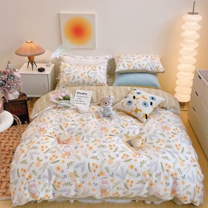 91家纺网 家纺一手货源 找家纺 （总）顾里家纺 2022新款ins韩系全棉13372四件套