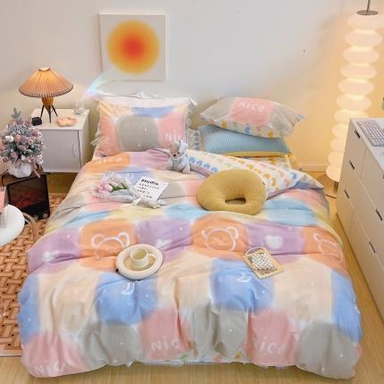 91家纺网 家纺一手货源 找家纺 （总）顾里家纺 2022新款ins韩系全棉13372四件套