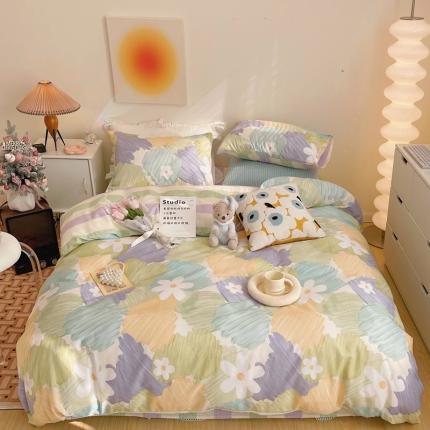 91家纺网 家纺一手货源 找家纺 （总）顾里家纺 2022新款ins韩系全棉13372四件套