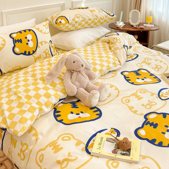 91家纺网 家纺一手货源 找家纺 顾里家纺 2022新款ins韩系全棉13372四件套 虎多多（米）