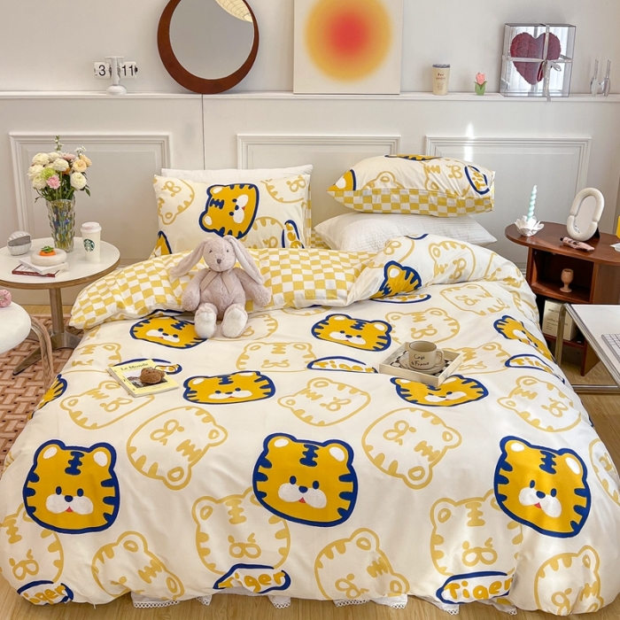 91家纺网 家纺一手货源 找家纺 顾里家纺 2022新款ins韩系全棉13372四件套 虎多多（米）