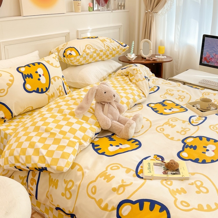 91家纺网 家纺一手货源 找家纺 顾里家纺 2022新款ins韩系全棉13372四件套 虎多多（米）