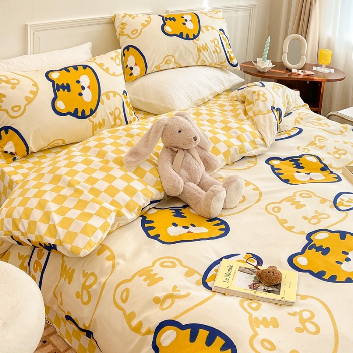 91家纺网 家纺一手货源 找家纺 顾里家纺 2022新款ins韩系全棉13372四件套 虎多多（米）