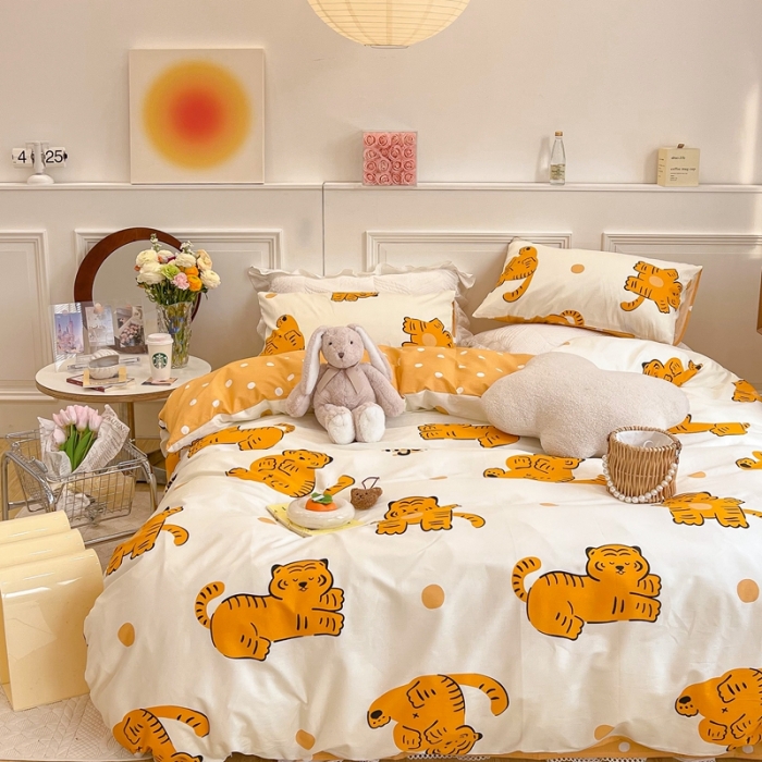 91家纺网 家纺一手货源 找家纺 顾里家纺 2022新款ins韩系全棉13372四件套 虎虎生威