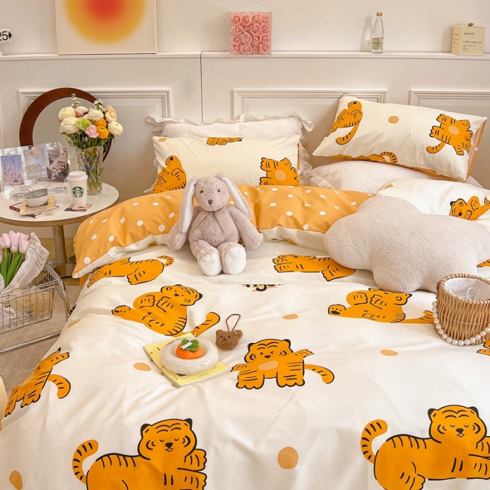 91家纺网 家纺一手货源 找家纺 顾里家纺 2022新款ins韩系全棉13372四件套 虎虎生威