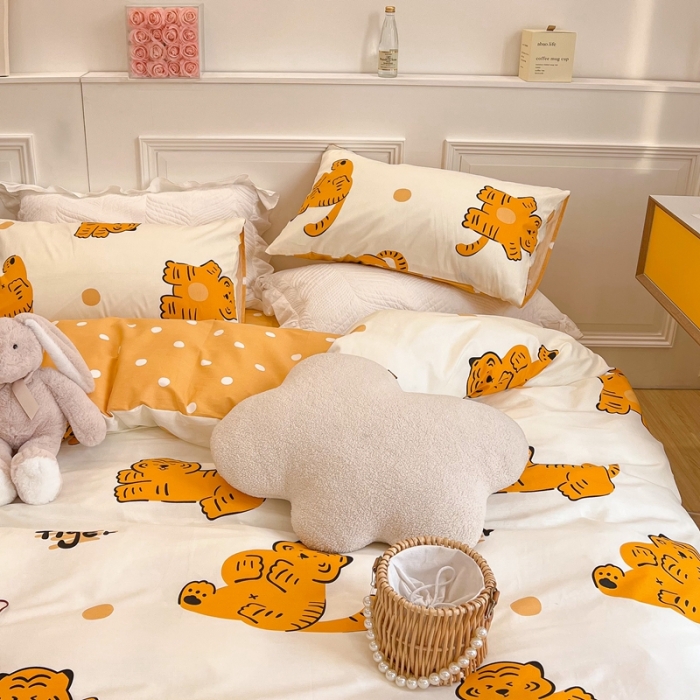 91家纺网 家纺一手货源 找家纺 顾里家纺 2022新款ins韩系全棉13372四件套 虎虎生威