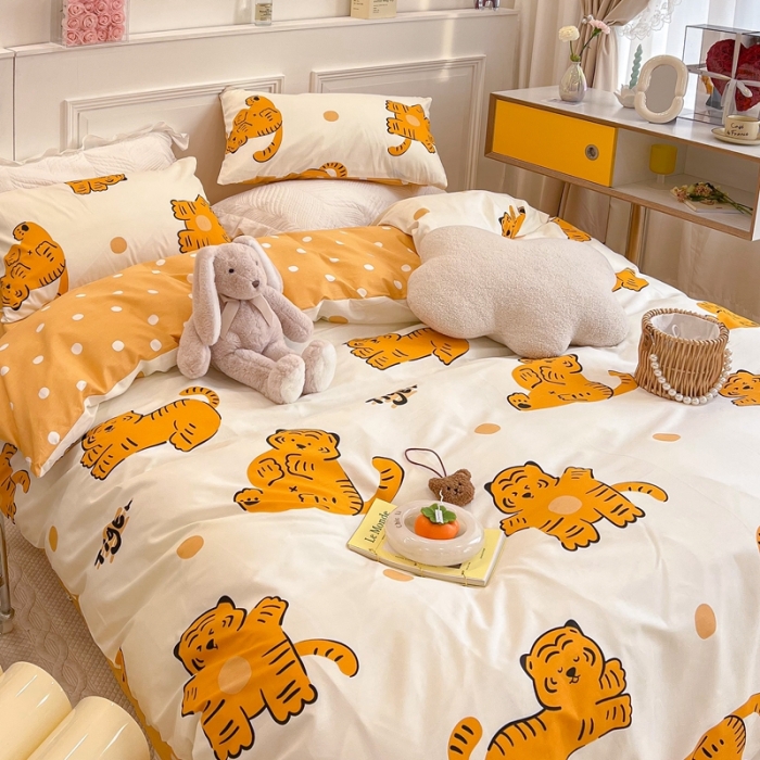 91家纺网 家纺一手货源 找家纺 顾里家纺 2022新款ins韩系全棉13372四件套 虎虎生威