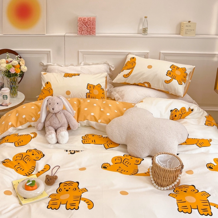 91家纺网 家纺一手货源 找家纺 顾里家纺 2022新款ins韩系全棉13372四件套 虎虎生威