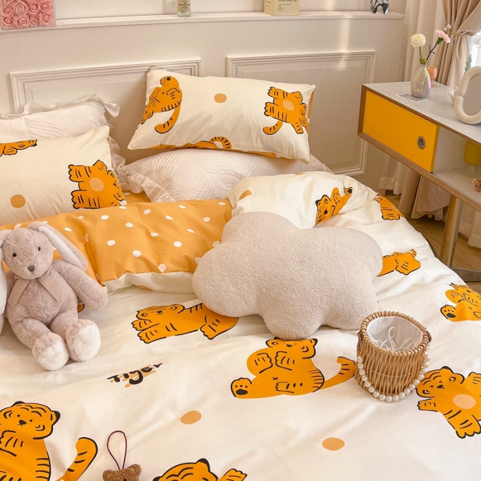 91家纺网 家纺一手货源 找家纺 顾里家纺 2022新款ins韩系全棉13372四件套 虎虎生威