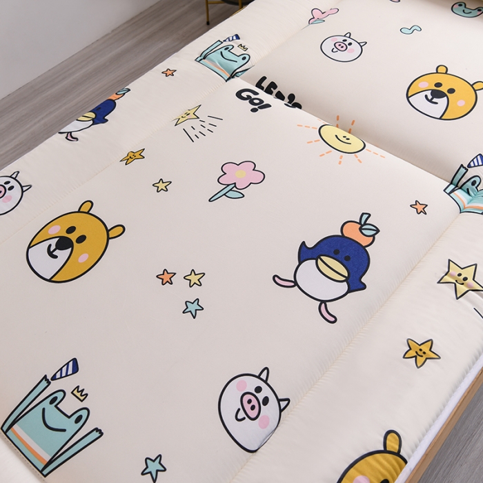 91家纺网 家纺一手货源 找家纺 富威堡 2023新款磨毛抗压棉薄款学生宿舍床垫床褥 动物世界