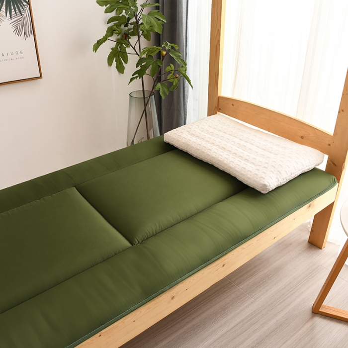 91家纺网 家纺一手货源 找家纺 富威堡 2023新款磨毛抗压棉薄款学生宿舍床垫床褥 经典绿