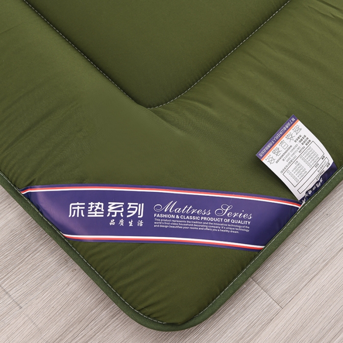 91家纺网 家纺一手货源 找家纺 富威堡 2023新款磨毛抗压棉薄款学生宿舍床垫床褥 经典绿