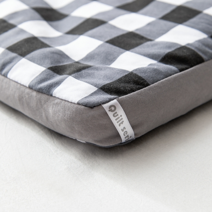 91家纺网 家纺一手货源 找家纺 森林人 2022新款A类水洗棉立体大豆被-印花 灰中格