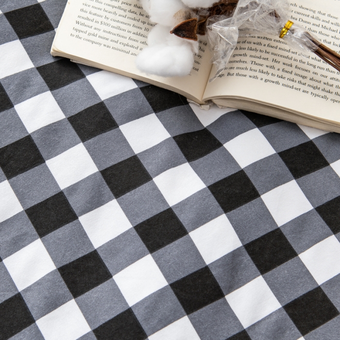 91家纺网 家纺一手货源 找家纺 森林人 2022新款A类水洗棉立体大豆被-印花 灰中格