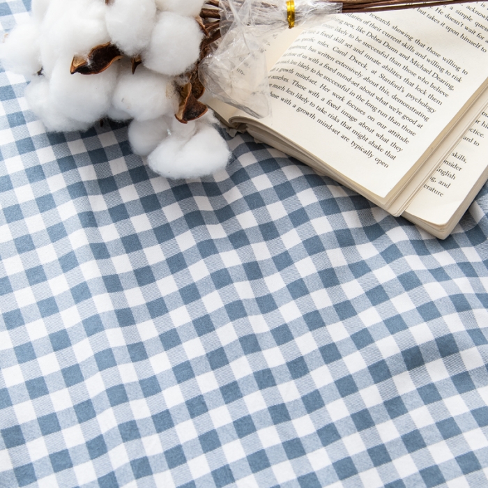 91家纺网 家纺一手货源 找家纺 森林人 2022新款A类水洗棉立体大豆被-印花 浅蓝小格