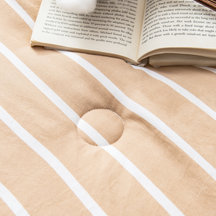 91家纺网 家纺一手货源 找家纺 森林人 2022新款A类水洗棉立体大豆被-印花 条纹-咖