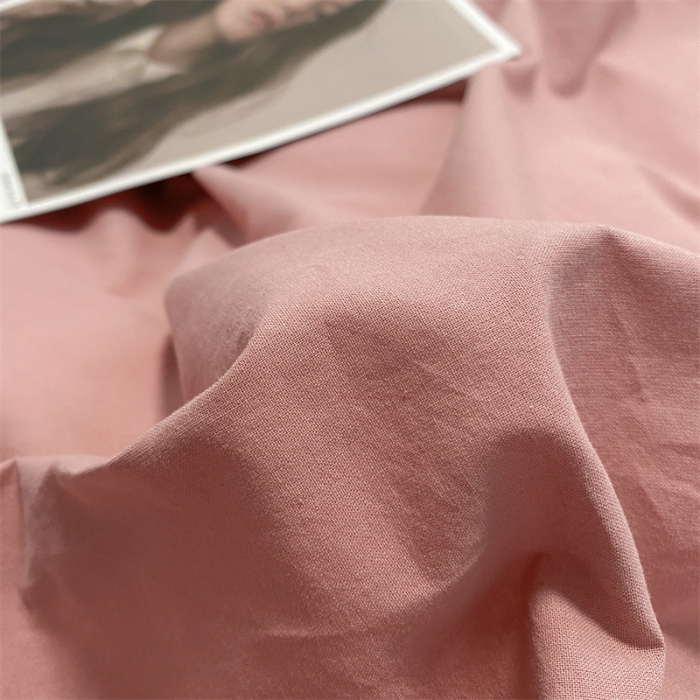 91家纺网 家纺一手货源 找家纺 眠帛家居 2022新款水洗棉磨毛拼色嵌边四件套 豆沙-浅紫