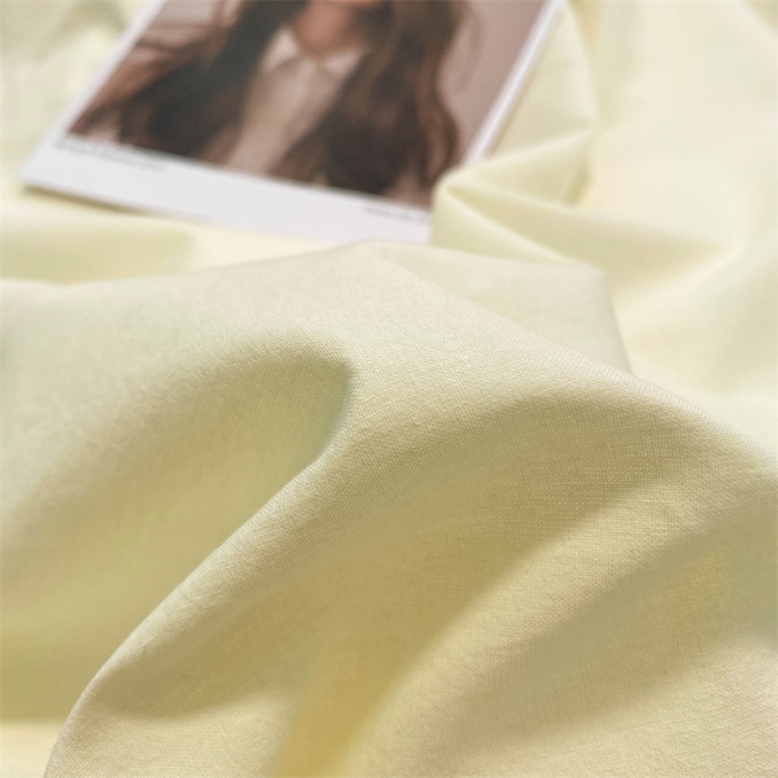 91家纺网 家纺一手货源 找家纺 眠帛家居 2022新款水洗棉磨毛拼色嵌边四件套 奶黄-天空蓝