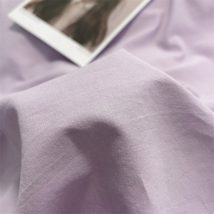 91家纺网 家纺一手货源 找家纺 眠帛家居 2022新款水洗棉磨毛拼色嵌边四件套 浅紫-奶油粉