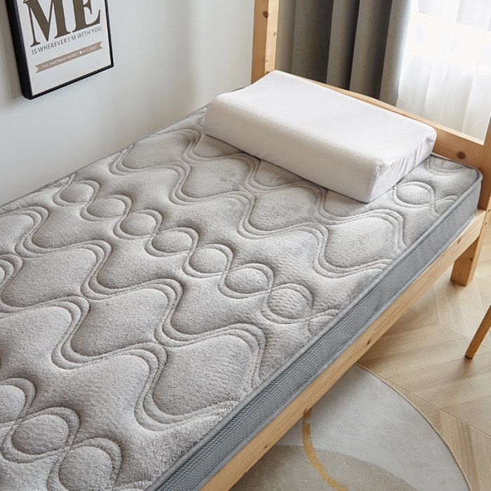 91家纺网 家纺一手货源 找家纺 优莱床垫 2024新款牛奶绒学生床垫 法莱绒灰