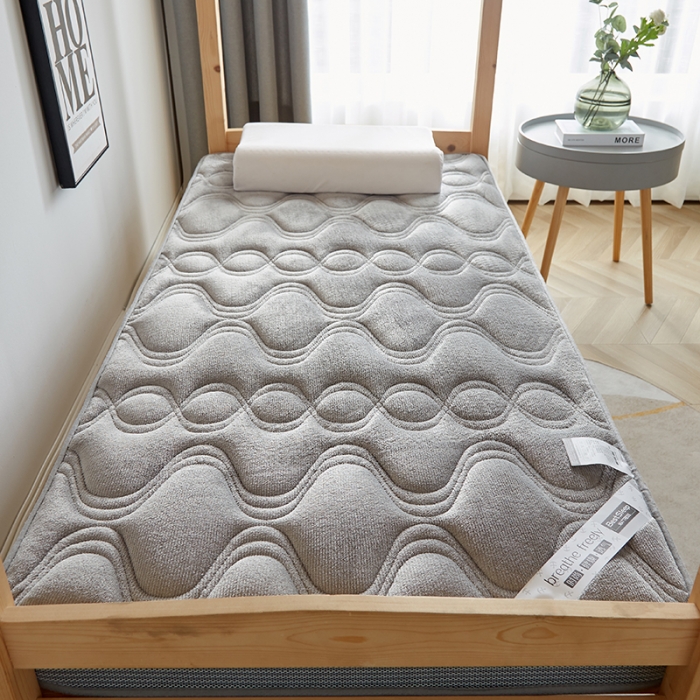 91家纺网 家纺一手货源 找家纺 优莱床垫 2024新款牛奶绒学生床垫 法莱绒灰