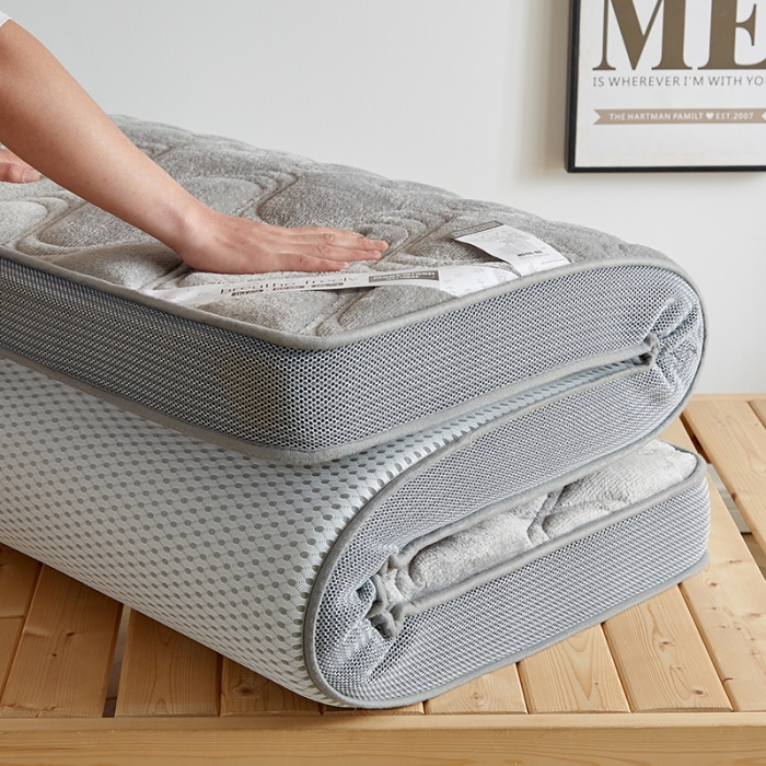 91家纺网 家纺一手货源 找家纺 优莱床垫 2024新款牛奶绒学生床垫 法莱绒灰