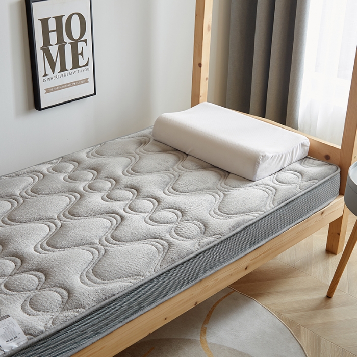 91家纺网 家纺一手货源 找家纺 优莱床垫 2024新款牛奶绒学生床垫 法莱绒灰