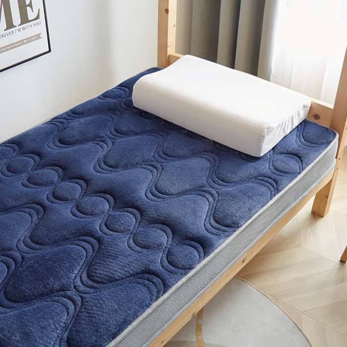 91家纺网 家纺一手货源 找家纺 优莱床垫 2024新款牛奶绒学生床垫 法莱绒蓝