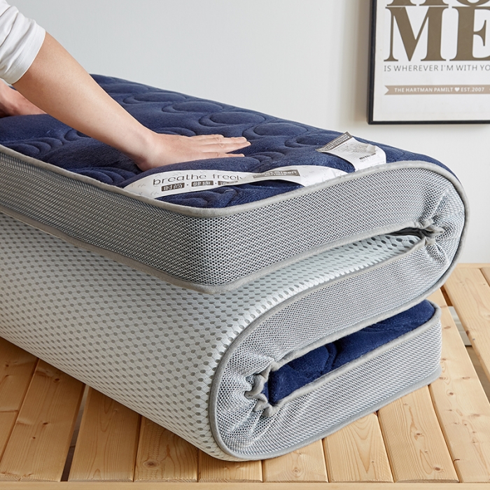 91家纺网 家纺一手货源 找家纺 优莱床垫 2024新款牛奶绒学生床垫 法莱绒蓝