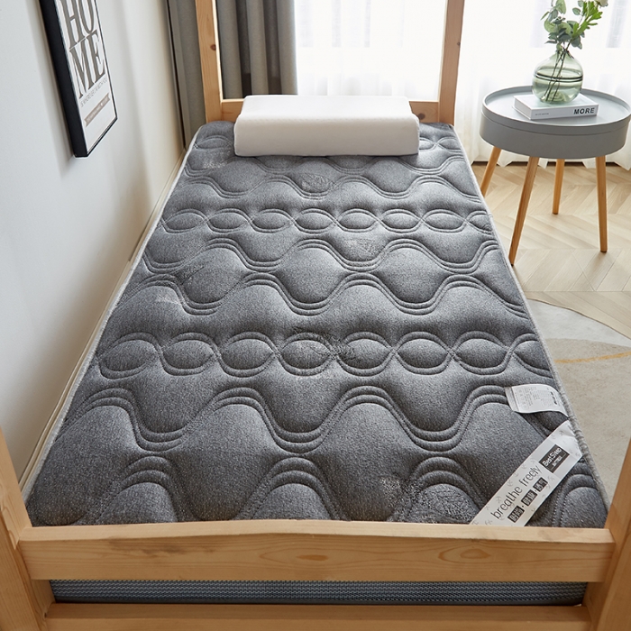 91家纺网 家纺一手货源 找家纺 优莱床垫 2024新款牛奶绒学生床垫 如意叶灰