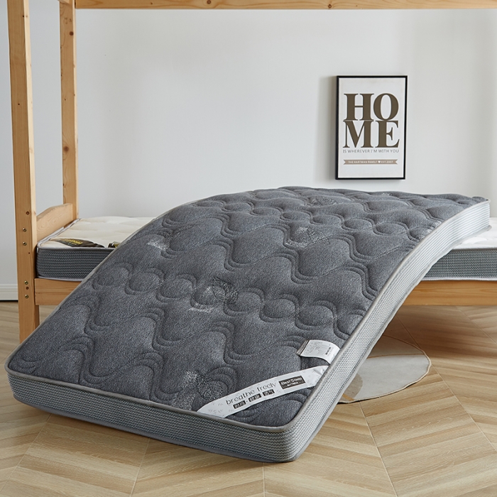 91家纺网 家纺一手货源 找家纺 优莱床垫 2024新款牛奶绒学生床垫 如意叶灰