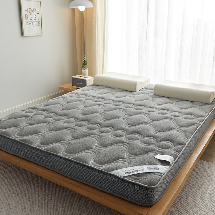 91家纺网 家纺一手货源 找家纺 优莱床垫 2024新款牛奶绒大床床垫 法莱绒灰