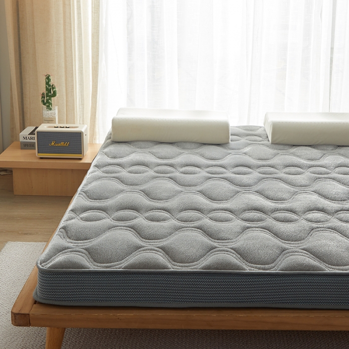 91家纺网 家纺一手货源 找家纺 优莱床垫 2024新款牛奶绒大床床垫 法莱绒灰