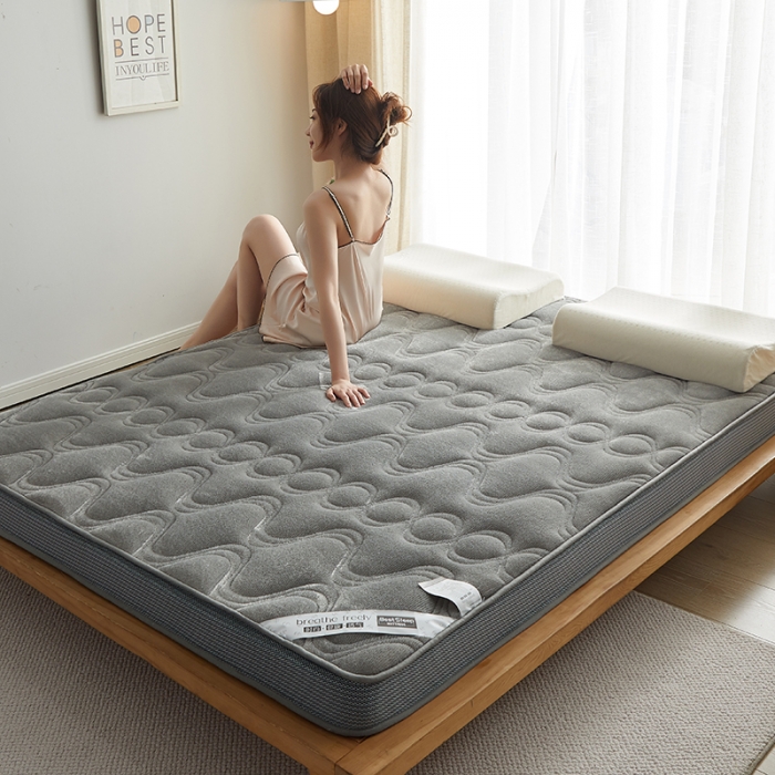 91家纺网 家纺一手货源 找家纺 优莱床垫 2024新款牛奶绒大床床垫 法莱绒灰