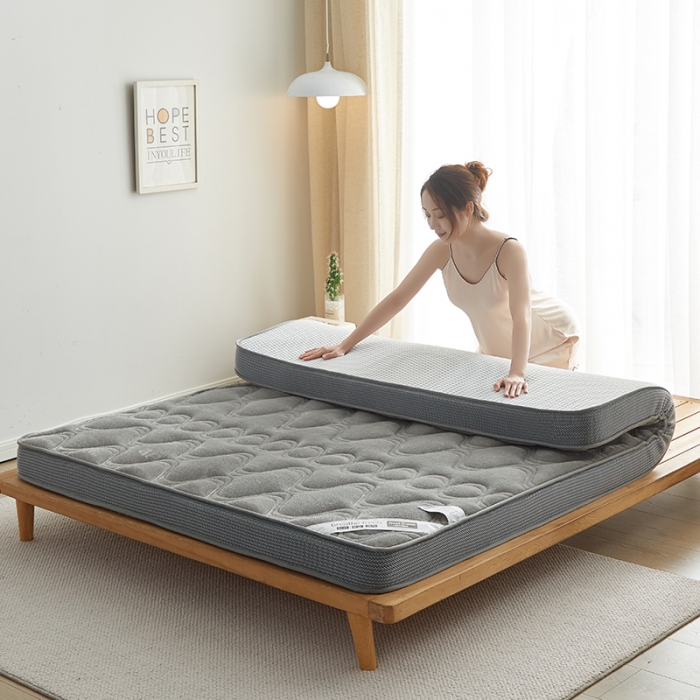 91家纺网 家纺一手货源 找家纺 优莱床垫 2024新款牛奶绒大床床垫 法莱绒灰