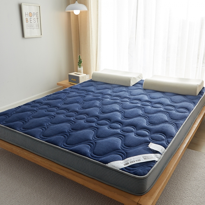 91家纺网 家纺一手货源 找家纺 优莱床垫 2024新款牛奶绒大床床垫 法莱绒蓝