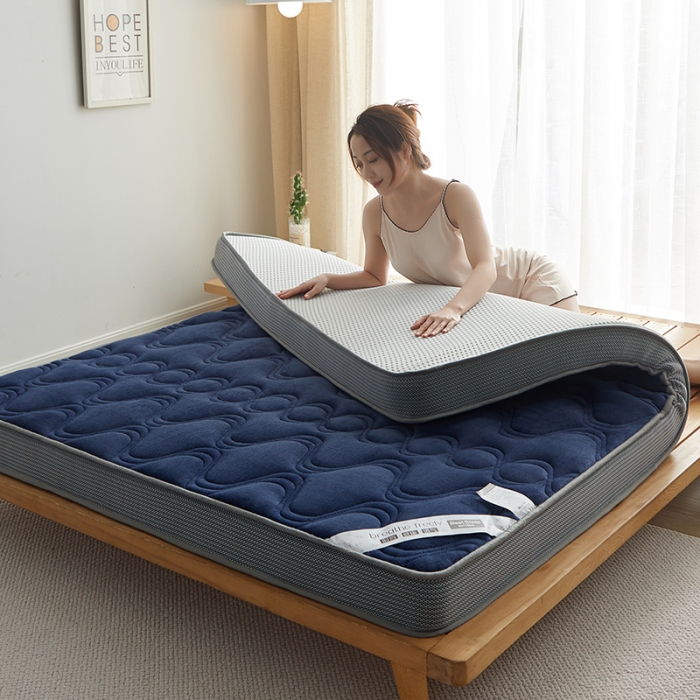 91家纺网 家纺一手货源 找家纺 优莱床垫 2024新款牛奶绒大床床垫 法莱绒蓝