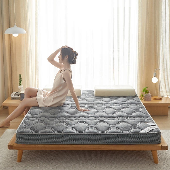 91家纺网 家纺一手货源 找家纺 优莱床垫 2024新款牛奶绒大床床垫 如意叶灰