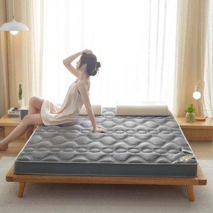 91家纺网 家纺一手货源 找家纺 优莱床垫 2024新款乳胶纤维棉立体大床床垫 爱意浓灰