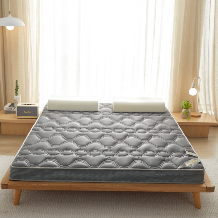 91家纺网 家纺一手货源 找家纺 优莱床垫 2024新款乳胶纤维棉立体大床床垫 爱意浓灰