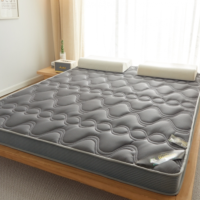 91家纺网 家纺一手货源 找家纺 优莱床垫 2024新款乳胶纤维棉立体大床床垫 爱意浓灰