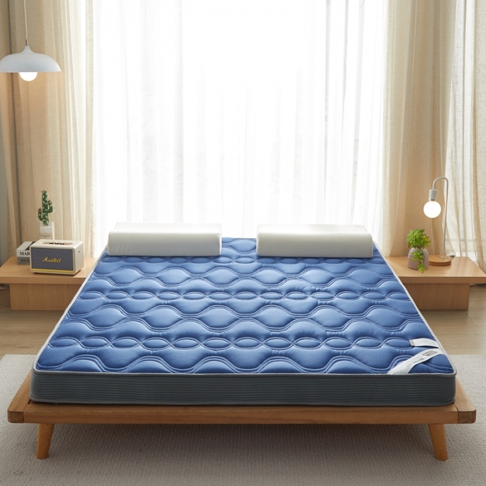 91家纺网 家纺一手货源 找家纺 优莱床垫 2024新款乳胶纤维棉立体大床床垫 爱意浓蓝