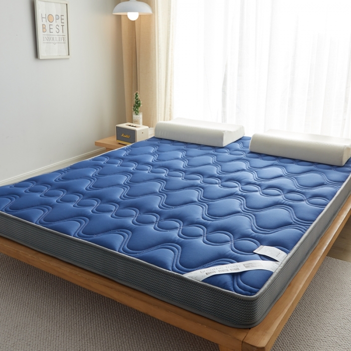 91家纺网 家纺一手货源 找家纺 优莱床垫 2024新款乳胶纤维棉立体大床床垫 爱意浓蓝