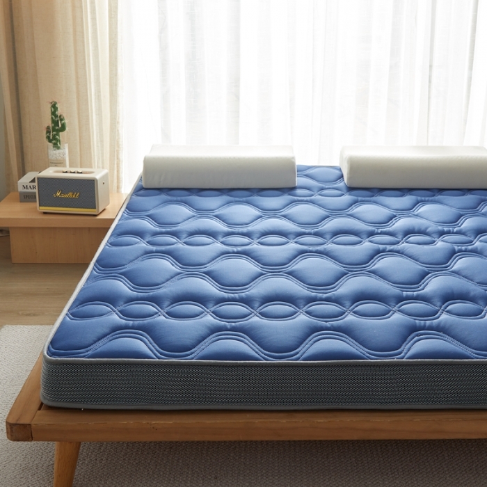 91家纺网 家纺一手货源 找家纺 优莱床垫 2024新款乳胶纤维棉立体大床床垫 爱意浓蓝